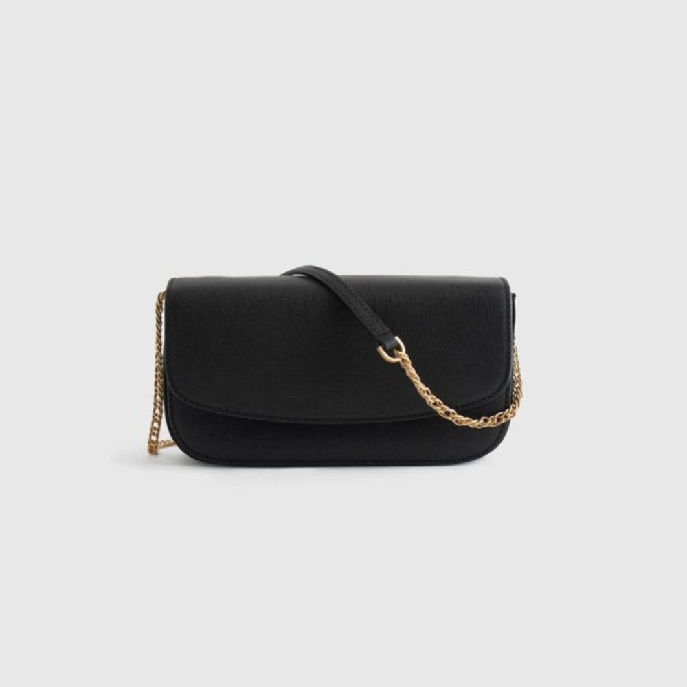 Quince Italian Saffiano Leather Wallet Crossbody